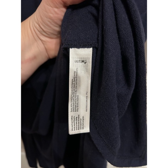 Elieen Fisher Small Navy Blue Long Sleeve Tunic Shirt Top Side Tencel Cozy Soft - Picture 8 of 11